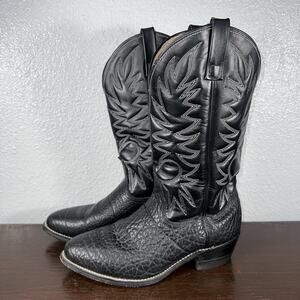 VTG Palomino 932 Black Mens Size 9 EE Leather USA Western Cowboy Boots Shoes